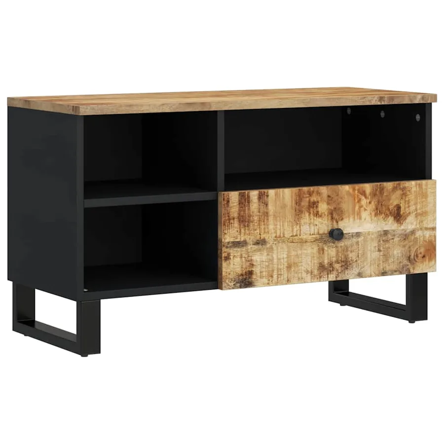 Meuble TV 80x33x46 cm bois de manguier et d'ingénierie - 10