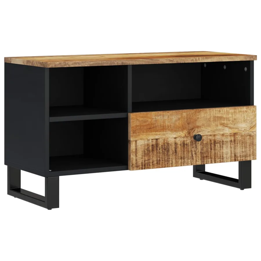 Meuble TV 80x33x46 cm bois de manguier et d'ingénierie - 11