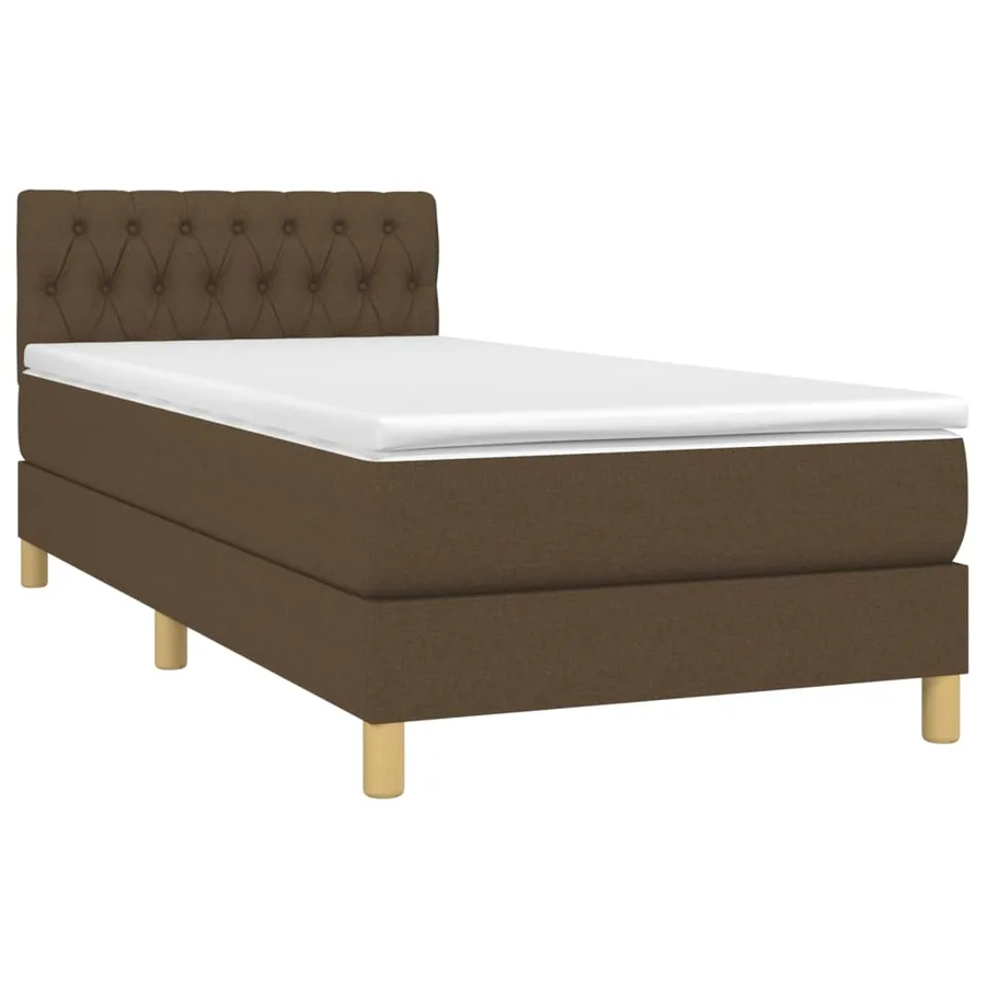 Sommier à lattes de lit et matelas et LED Marron foncé 80x200cm - 3