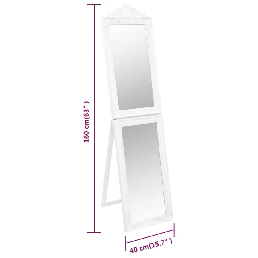 Miroir sur pied Blanc 40x160 cm - 7