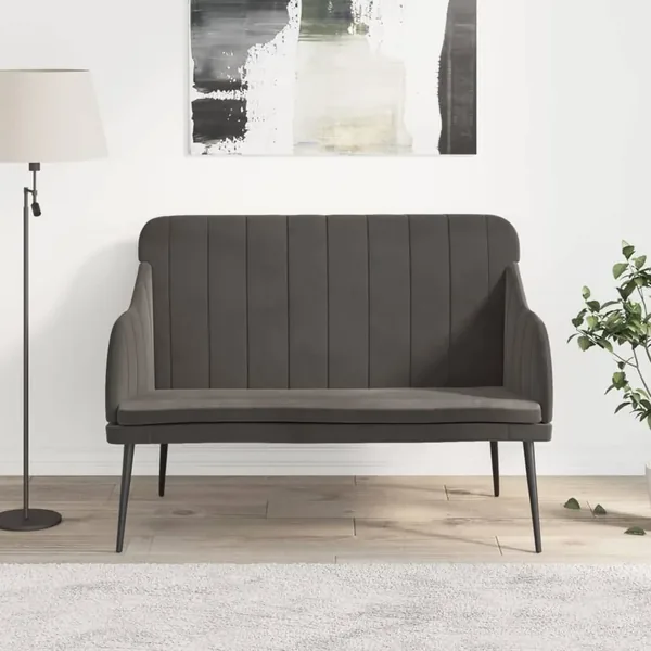 Banc Gris foncé 110x76x80 cm Velours