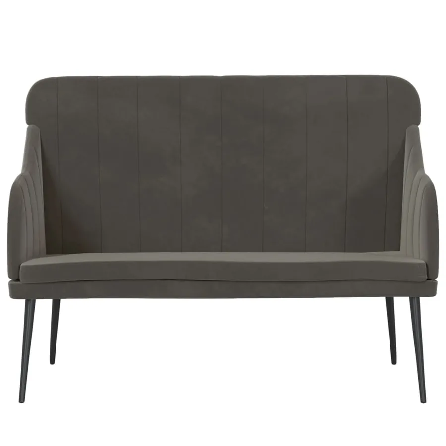 Banc Gris foncé 110x76x80 cm Velours - 3