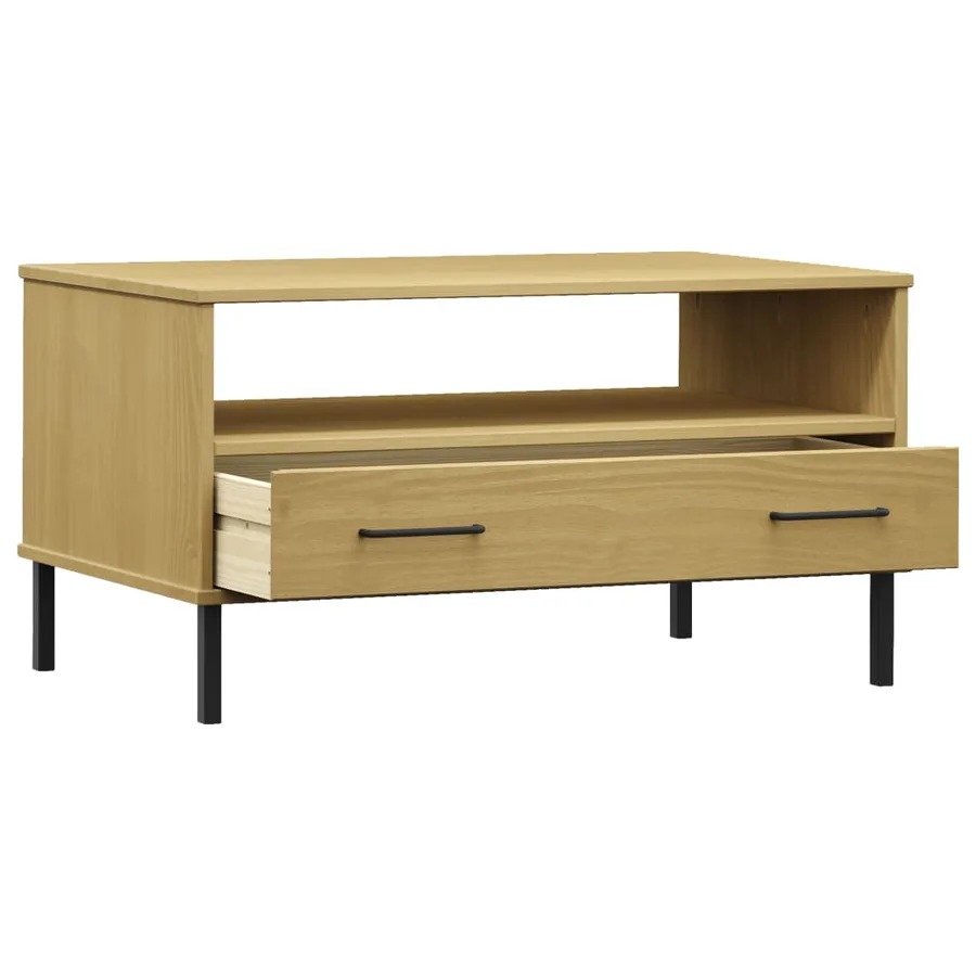 Table basse avec pieds en métal Marron 85x50x45 cm Bois OSLO - 5