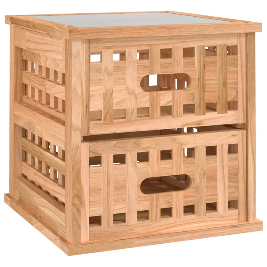 Tables de chevet 2 pcs 34x34x34 cm Bois massif de noyer - 4