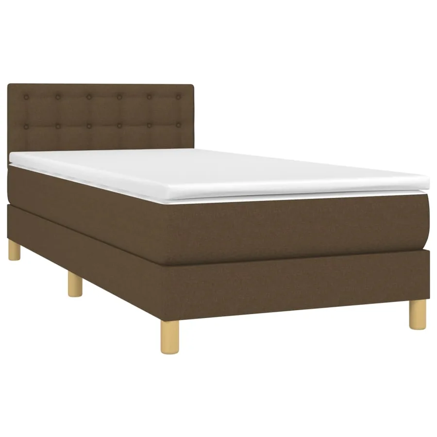 Sommier à lattes de lit et matelas et LED Marron foncé 80x200cm - 3