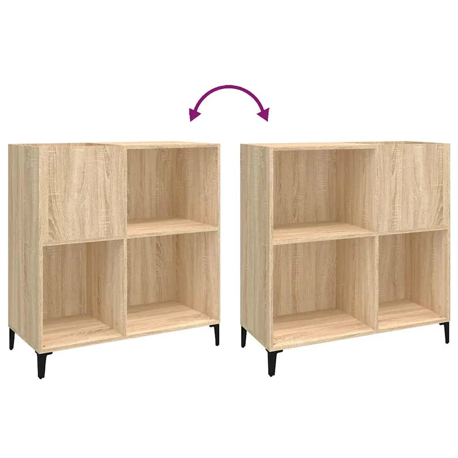 Armoire à disques chêne sonoma 84,5x38x89 cm bois d'ingénierie - 7