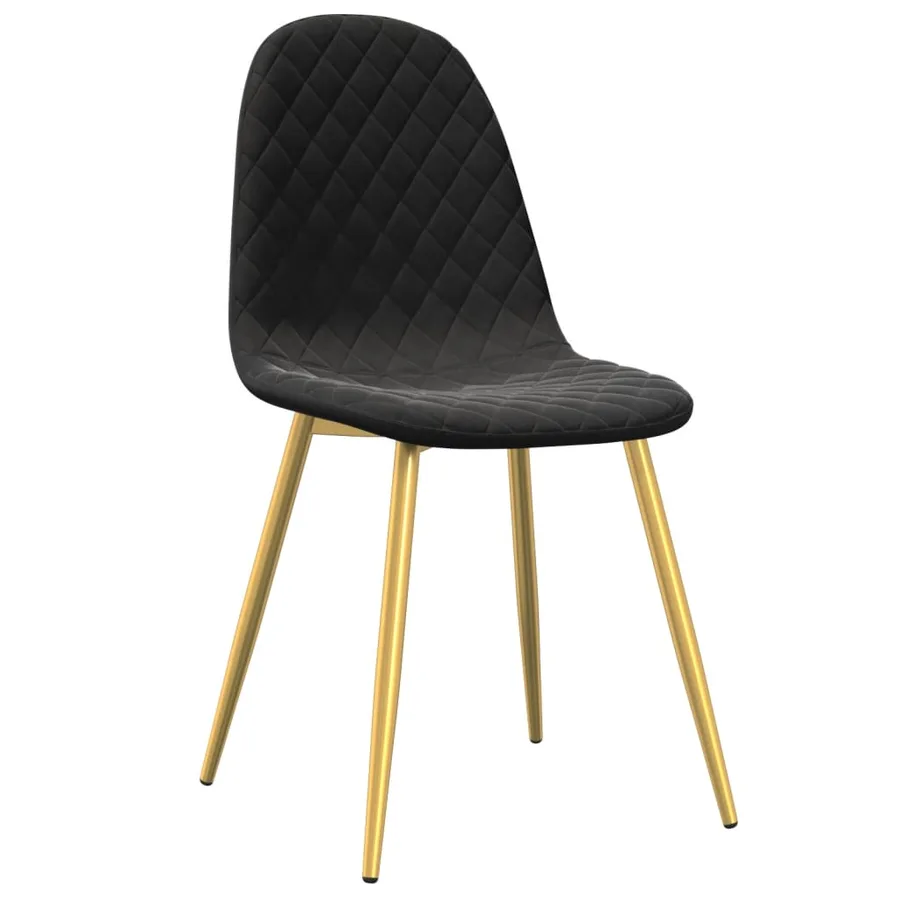 Chaises à manger lot de 6 noir velours - 3