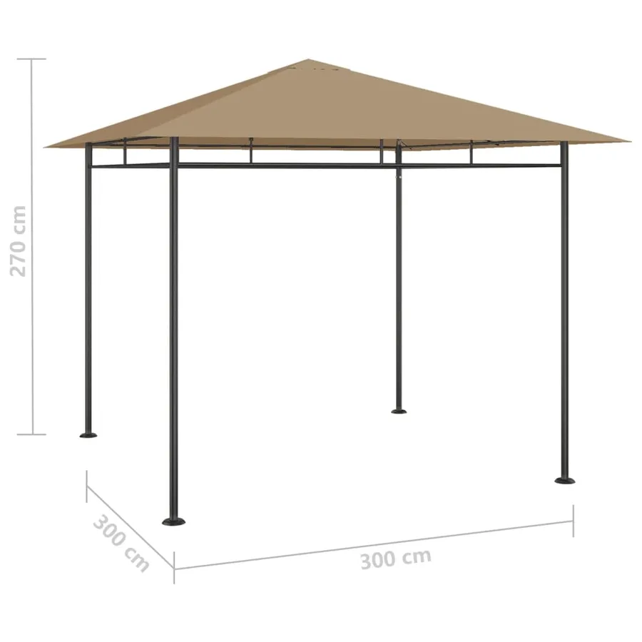 Belvédère 3x3x2,7 m Taupe 180 g/m² - 4