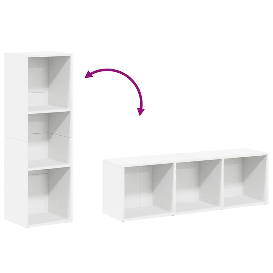 Bibliothèque/Meuble TV Blanc 36x30x114 cm Bois d'ingénierie - 7
