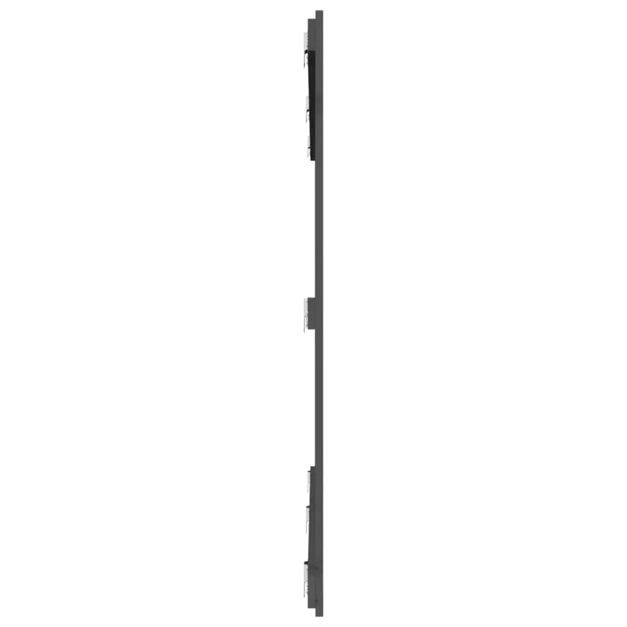 Tête de lit murale Gris 204x3x110 cm Bois massif de pin - 5