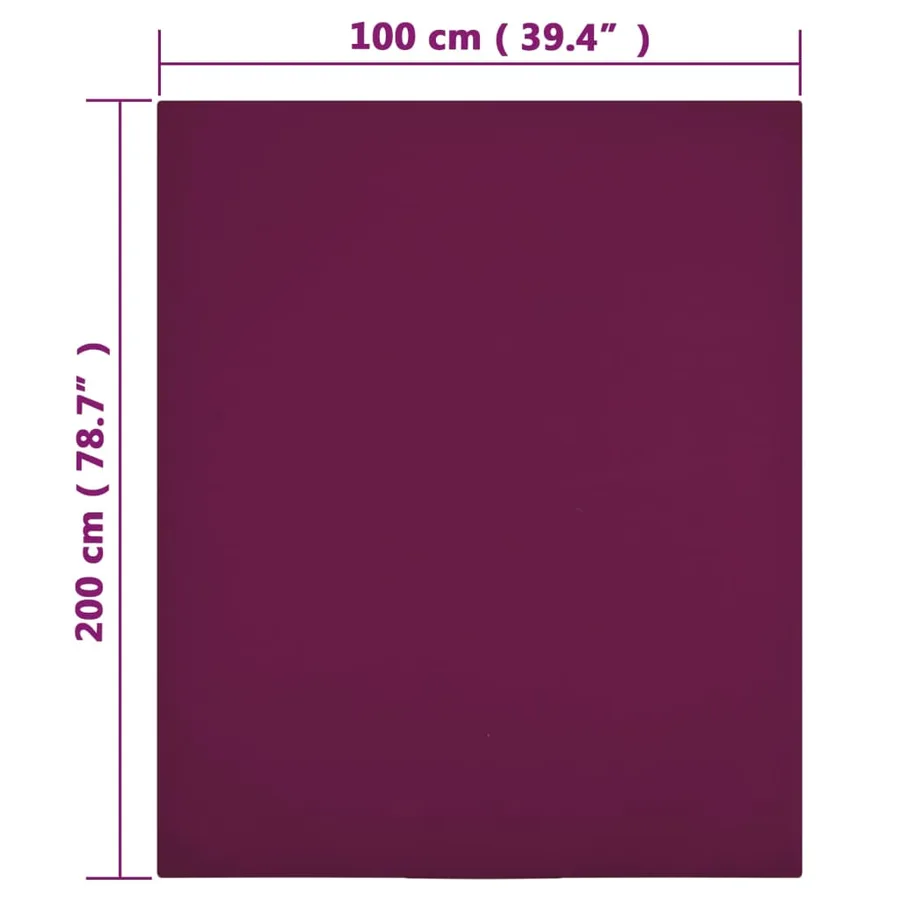 Drap-housse Jersey Bordeaux 100x200 cm Coton - 4
