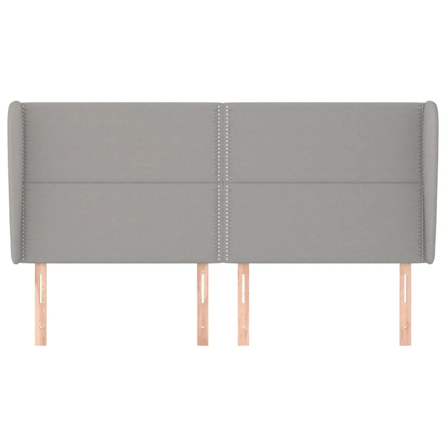 Tête de lit avec oreilles Gris clair 203x23x118/128 cm Tissu - 3