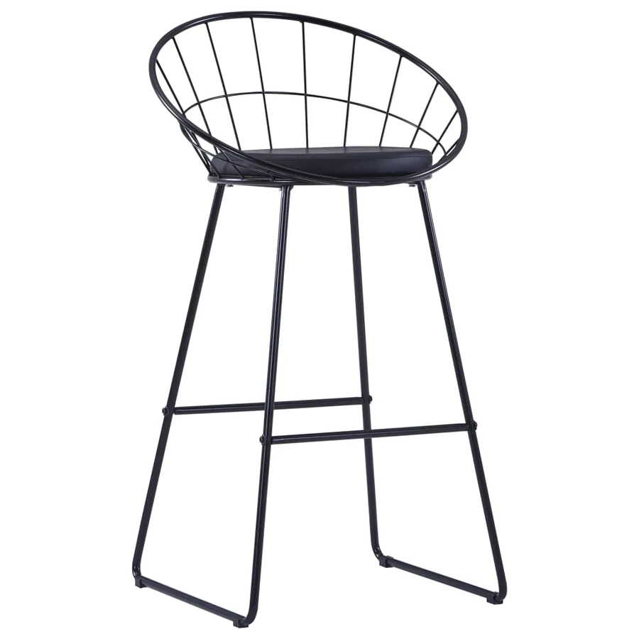 Chaises de bar lot de 2 noir similicuir - 3