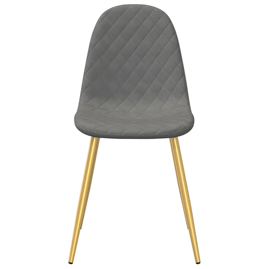 Chaises à manger lot de 2 Gris clair Velours - 4