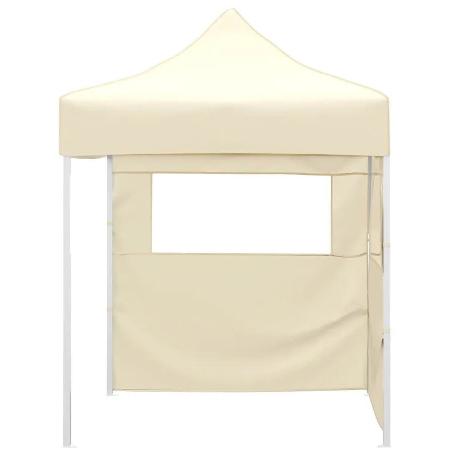 Tente de réception pliable avec 2 parois 2x2 m Acier Crème - 2