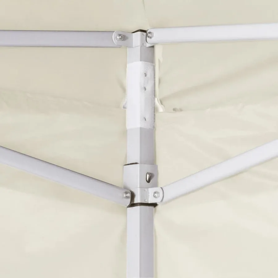 Tente de réception pliable avec 2 parois 2x2 m Acier Crème - 3
