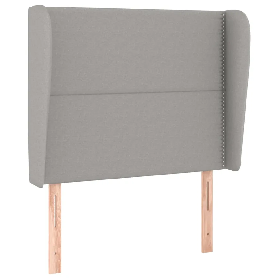 Tête de lit avec oreilles Gris clair 103x23x118/128 cm Tissu - 2