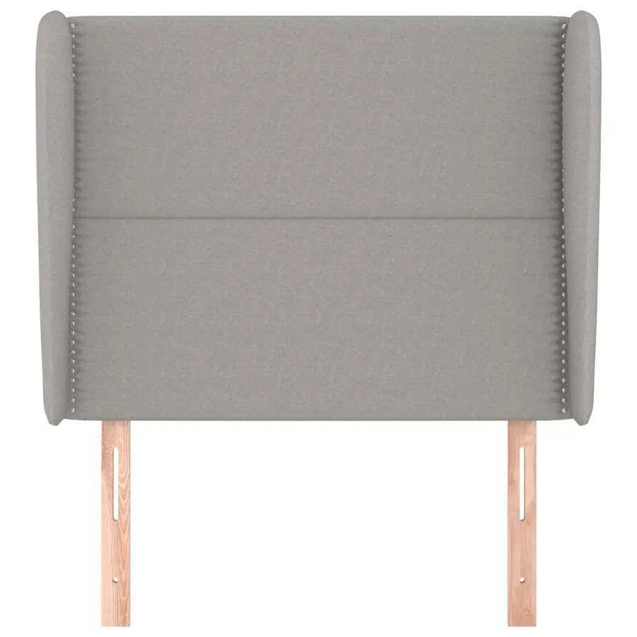 Tête de lit avec oreilles Gris clair 103x23x118/128 cm Tissu - 3