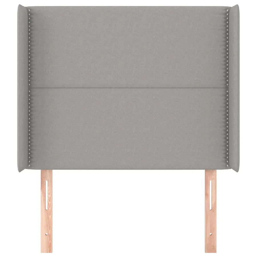 Tête de lit avec oreilles Gris clair 103x16x118/128 cm Tissu - 3