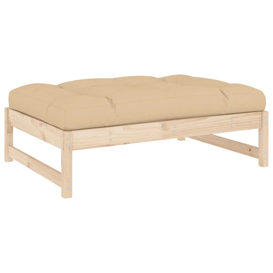 Repose-pied de jardin 120x80 cm bois de pin massif - 2