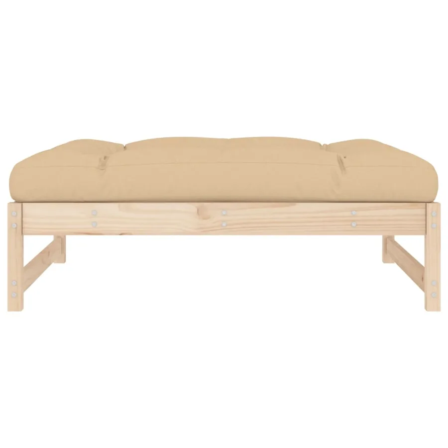 Repose-pied de jardin 120x80 cm bois de pin massif - 4