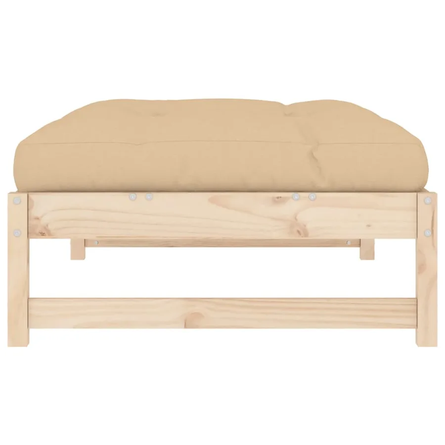 Repose-pied de jardin 120x80 cm bois de pin massif - 5