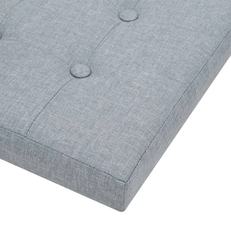 Tabourets de rangement pliables lot de 2 gris clair Faux lin - 7