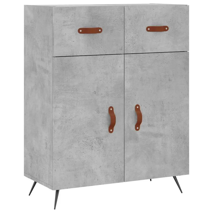 Buffet gris béton 69,5x34x90 cm bois d'ingénierie - 2