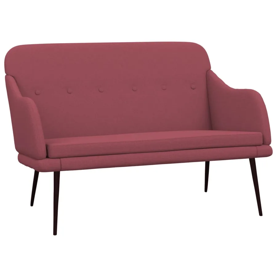 Banc Rouge bordeaux 110x76x80 cm Tissu - 2