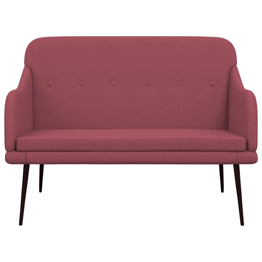 Banc Rouge bordeaux 110x76x80 cm Tissu - 3