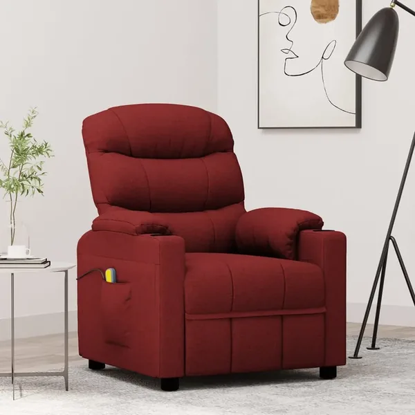 Fauteuil de massage Rouge bordeaux Tissu
