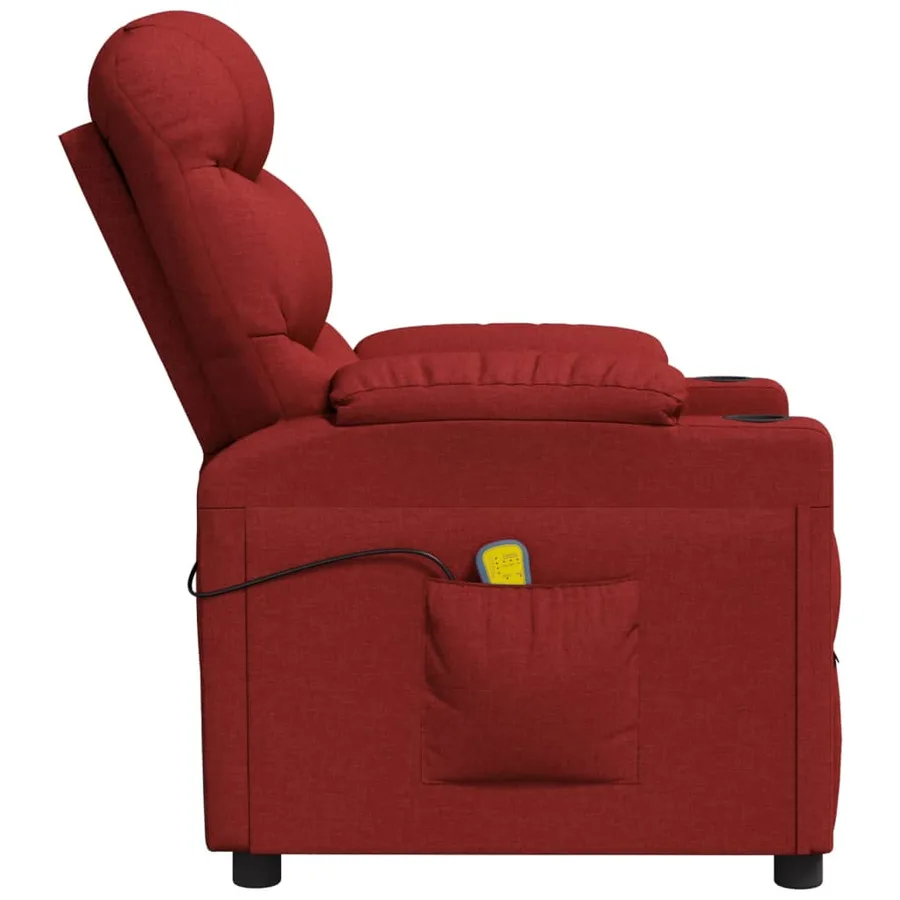 Fauteuil de massage Rouge bordeaux Tissu - 4