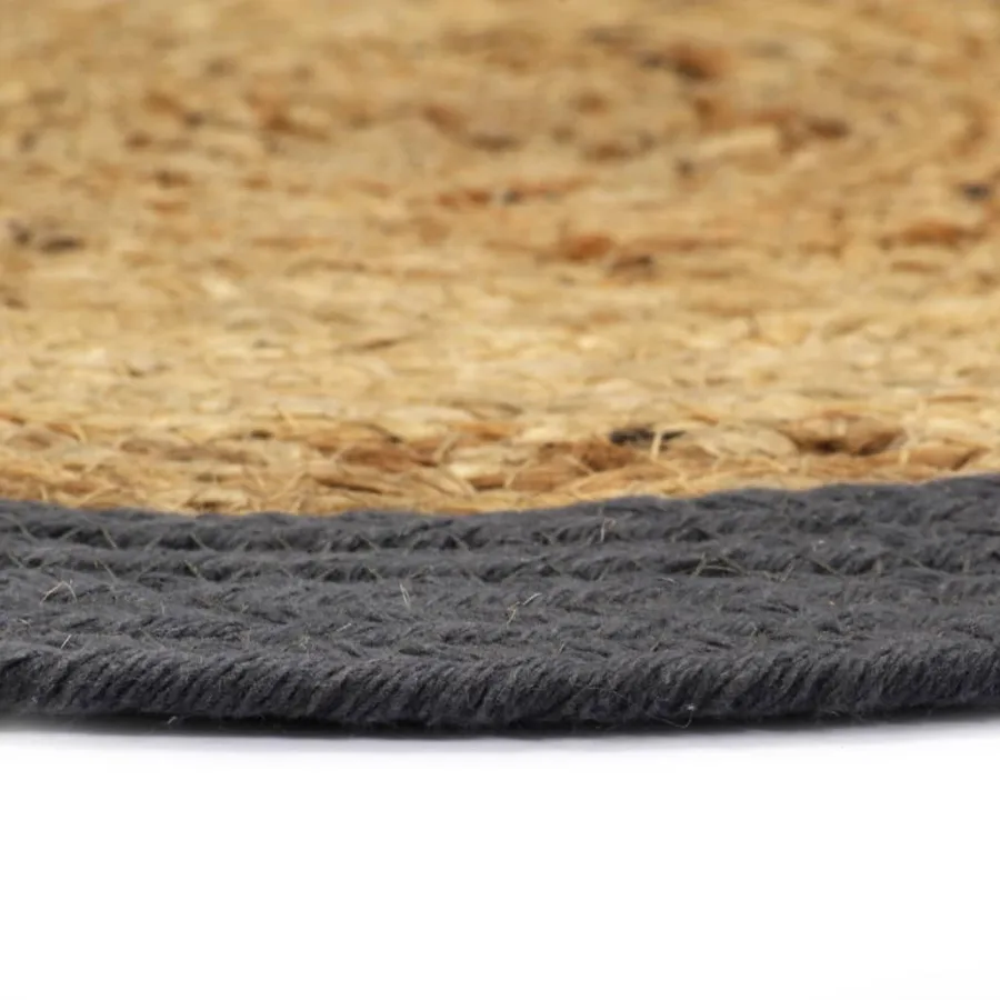 Napperons 6 pcs Naturel et anthracite 38 cm Jute et coton - 3