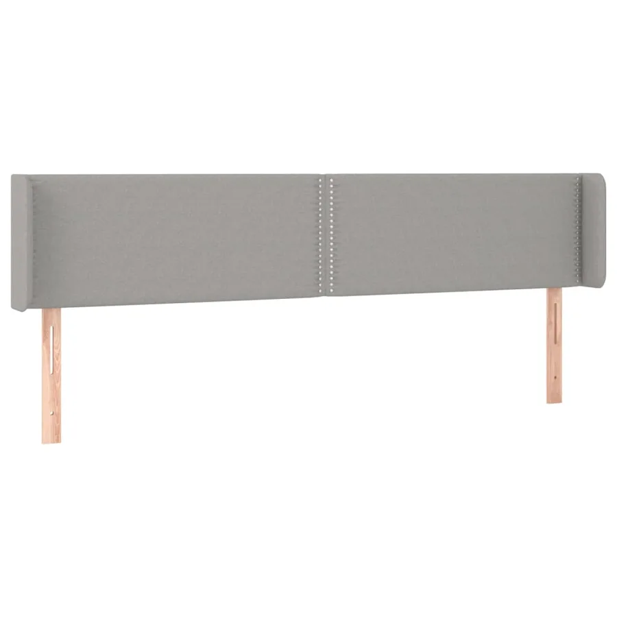 Tête de lit avec oreilles Gris clair 203x16x78/88 cm Tissu - 2