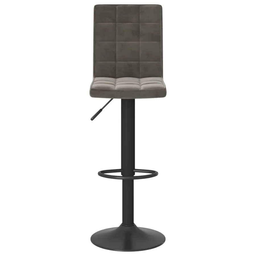 Tabourets de bar lot de 2 gris foncé velours - 4