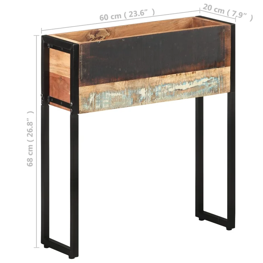 Jardinière 60x20x68 cm Bois de récupération massif - 8