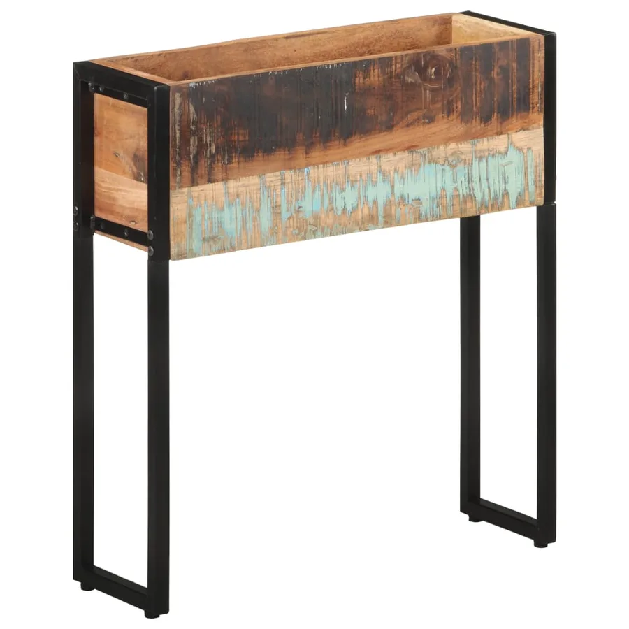 Jardinière 60x20x68 cm Bois de récupération massif - 9