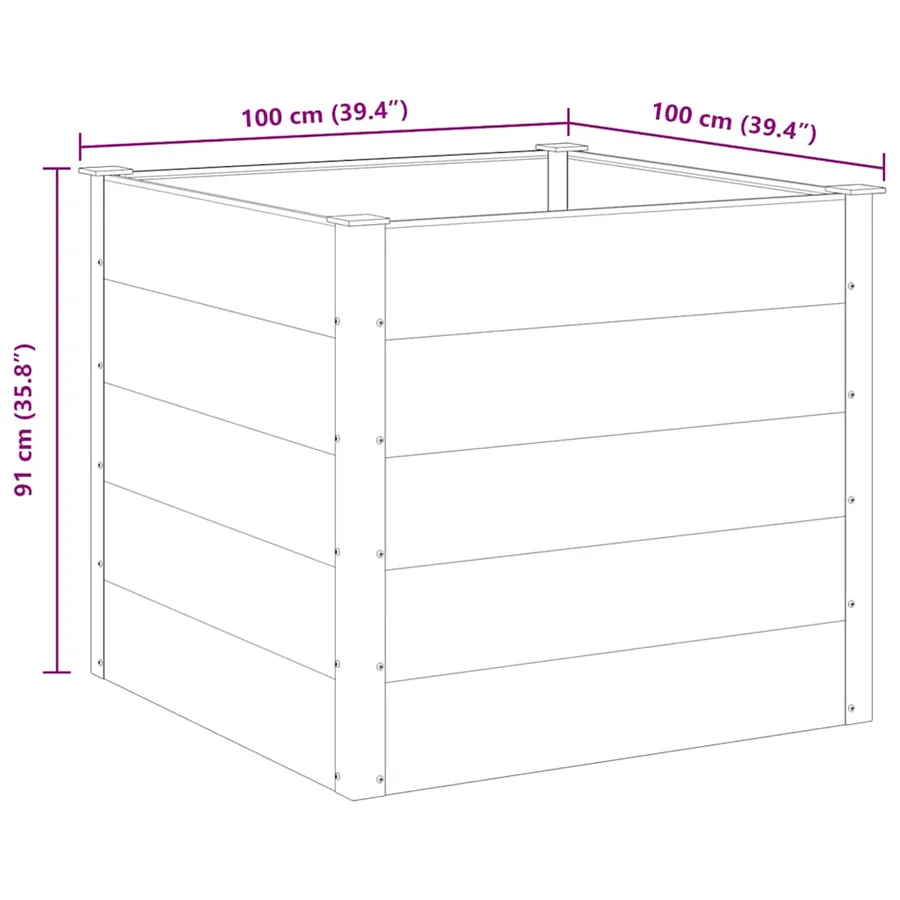 Lit surélevé de jardin WPC 100x100x91 cm Gris - 8