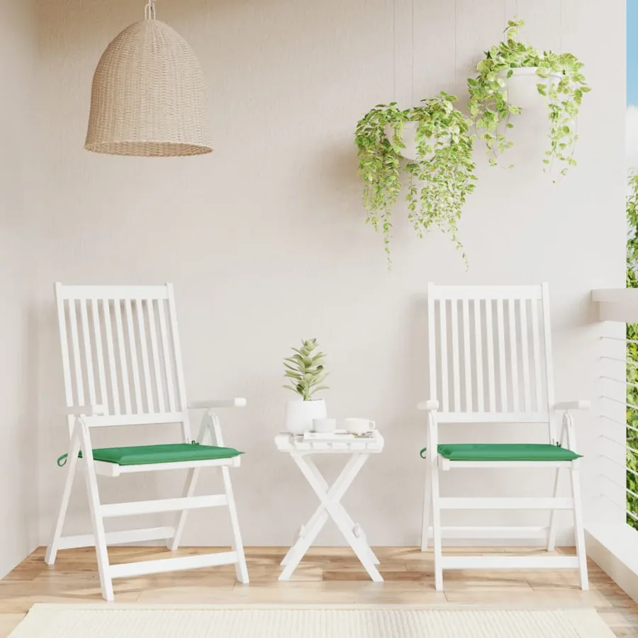 Coussins de chaise de jardin lot de 2 vert 50x50x4 cm