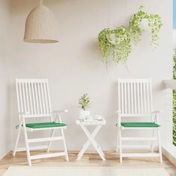 Coussins de chaise de jardin lot de 2 vert 50x50x4 cm