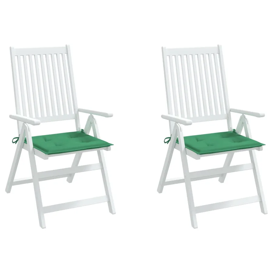 Coussins de chaise de jardin lot de 2 vert 50x50x4 cm - 4