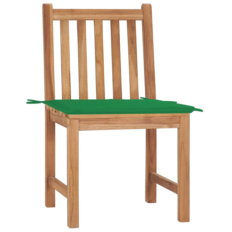 Chaises de jardin lot de 2 avec coussins Bois de teck massif - 2