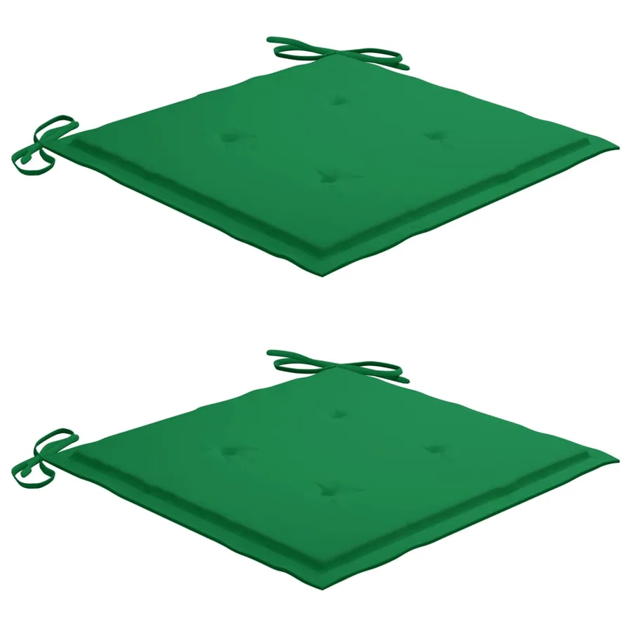 Chaises de jardin lot de 2 avec coussins Bois de teck massif - 6