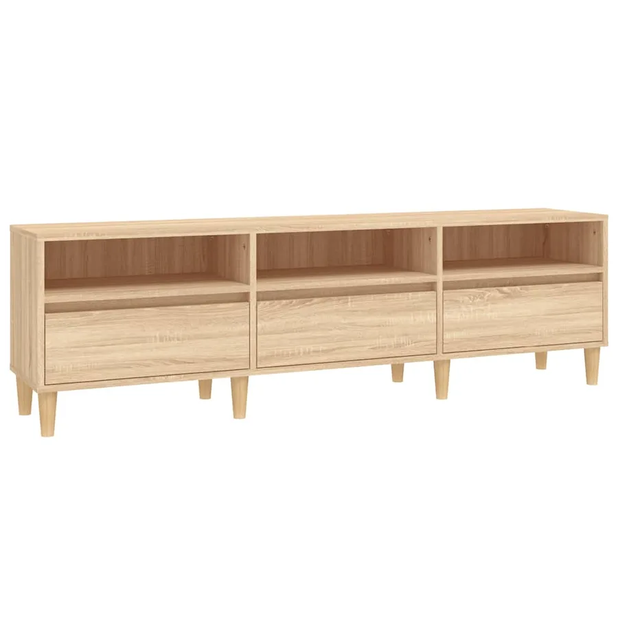 Meuble TV chêne sonoma 150x30x44,5 cm bois d'ingénierie - 2