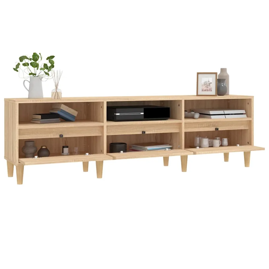 Meuble TV chêne sonoma 150x30x44,5 cm bois d'ingénierie - 5