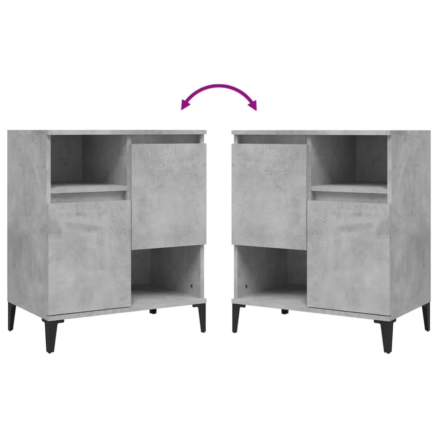 Buffet Gris béton 60x35x70 cm Bois d'ingénierie - 8