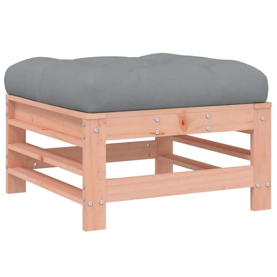 Repose-pied de jardin avec coussin bois massif douglas - 5