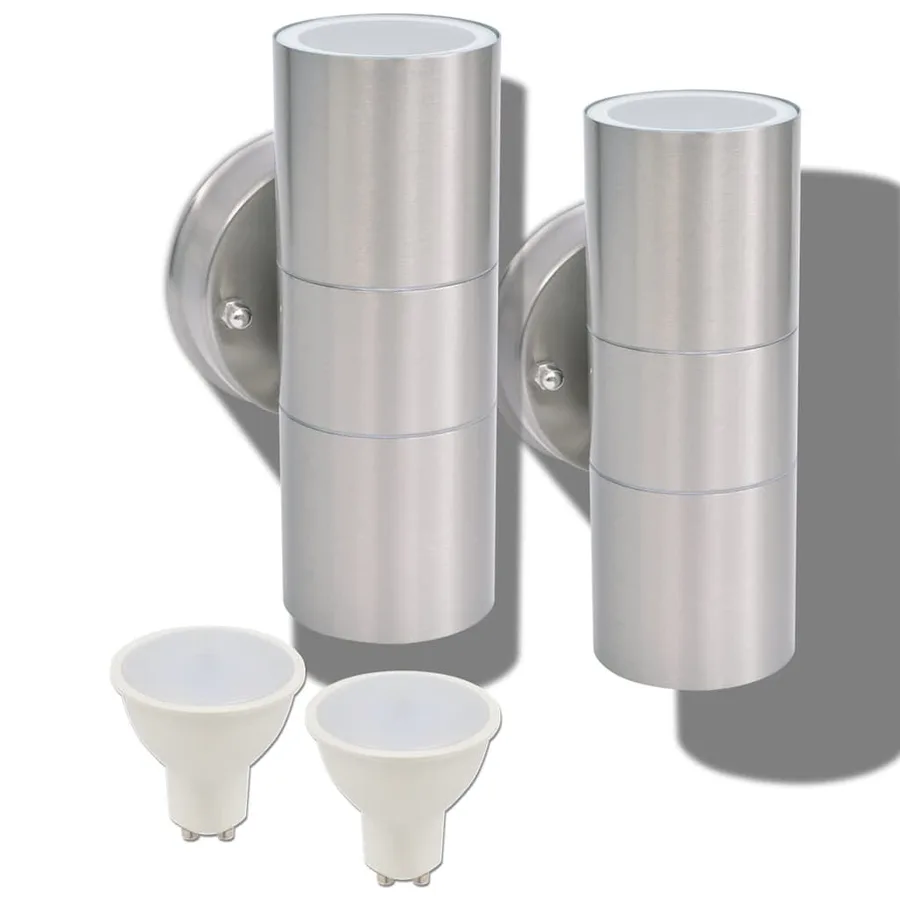Applique murale LED d'extérieur 2 pcs Acier inoxydable haut bas - 2
