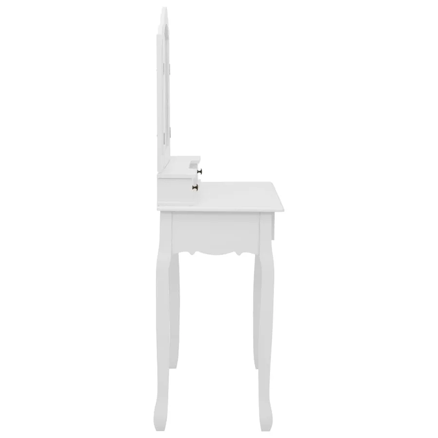 Ensemble de coiffeuse avec tabouret Blanc 80x69x141cm Paulownia - 4