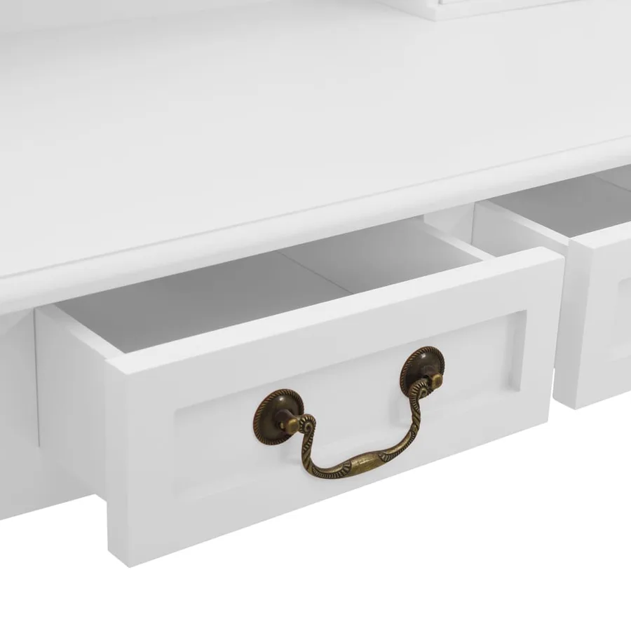 Ensemble de coiffeuse avec tabouret Blanc 80x69x141cm Paulownia - 8